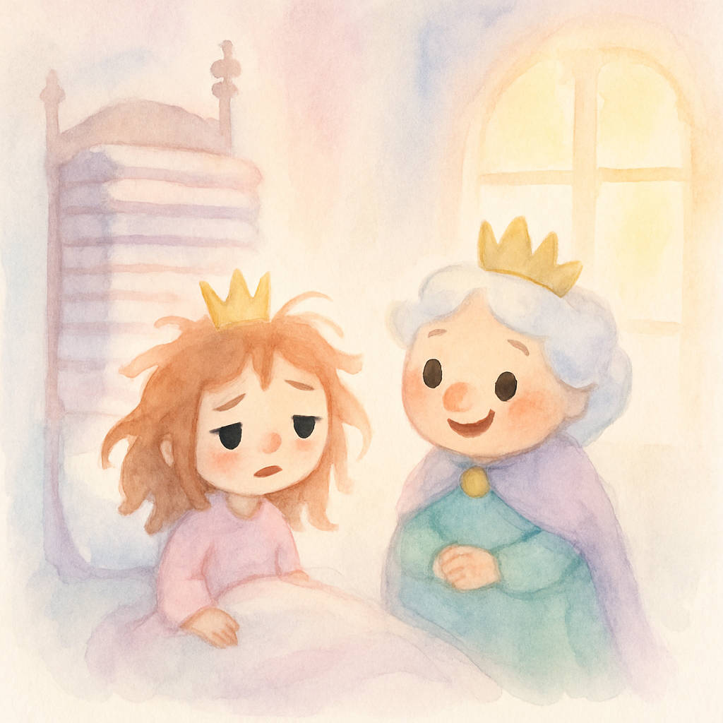 다음 날 아침, 아가씨가 못 잤다고 불편함을 호소하는 장면